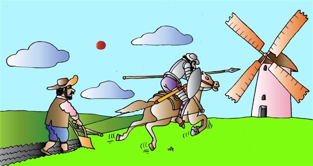 Карикатура Его бы энергию, да в мирных целях